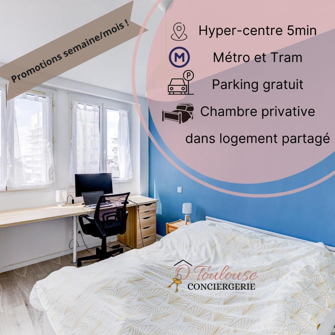 Hotel Le Central - Chambre Privative Avec Salon Et Terrasse Privee Toulouse Exterior foto